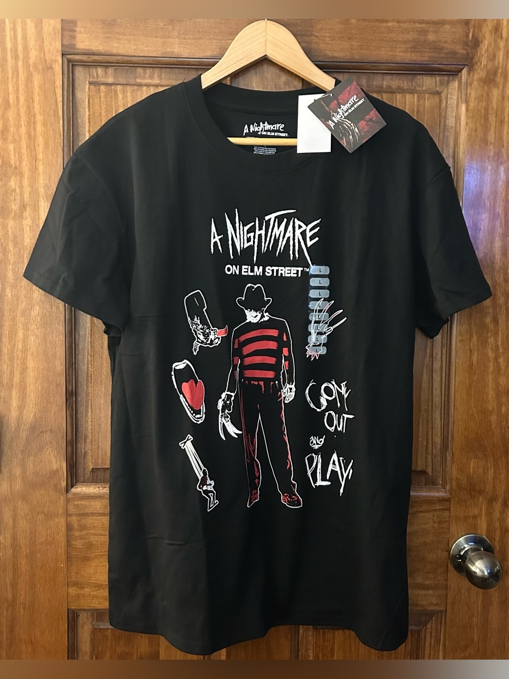A Nightmare on Elm Street Freddy Krueger Horror Graphic Tee T-Shirt Large New